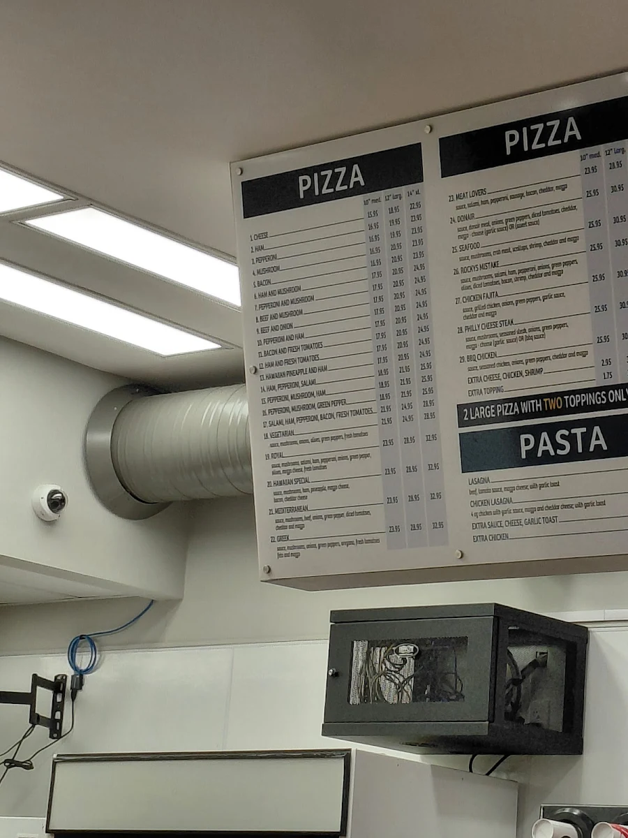 Menu, Burger Baron Onoway