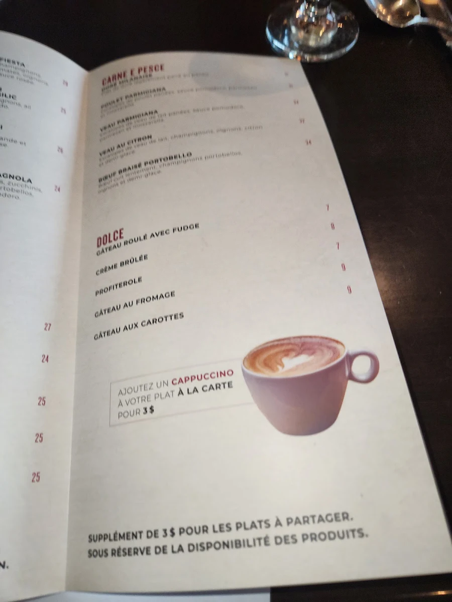 Menu, Giorgio Ristorante