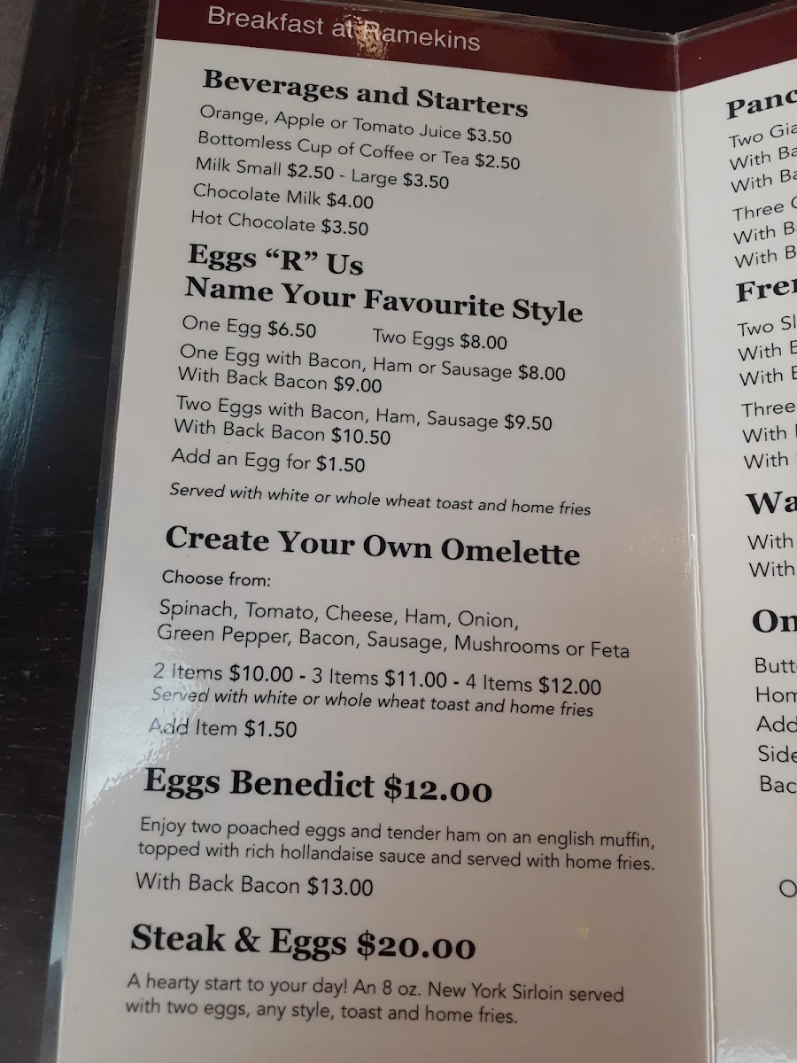 Menu, Ramekins