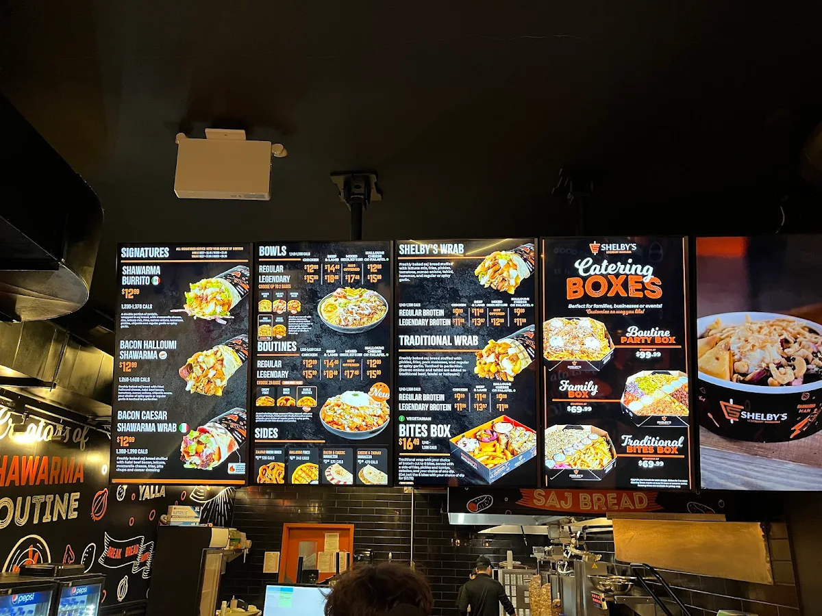 Menu, Shelby's Legendary Shawarma
