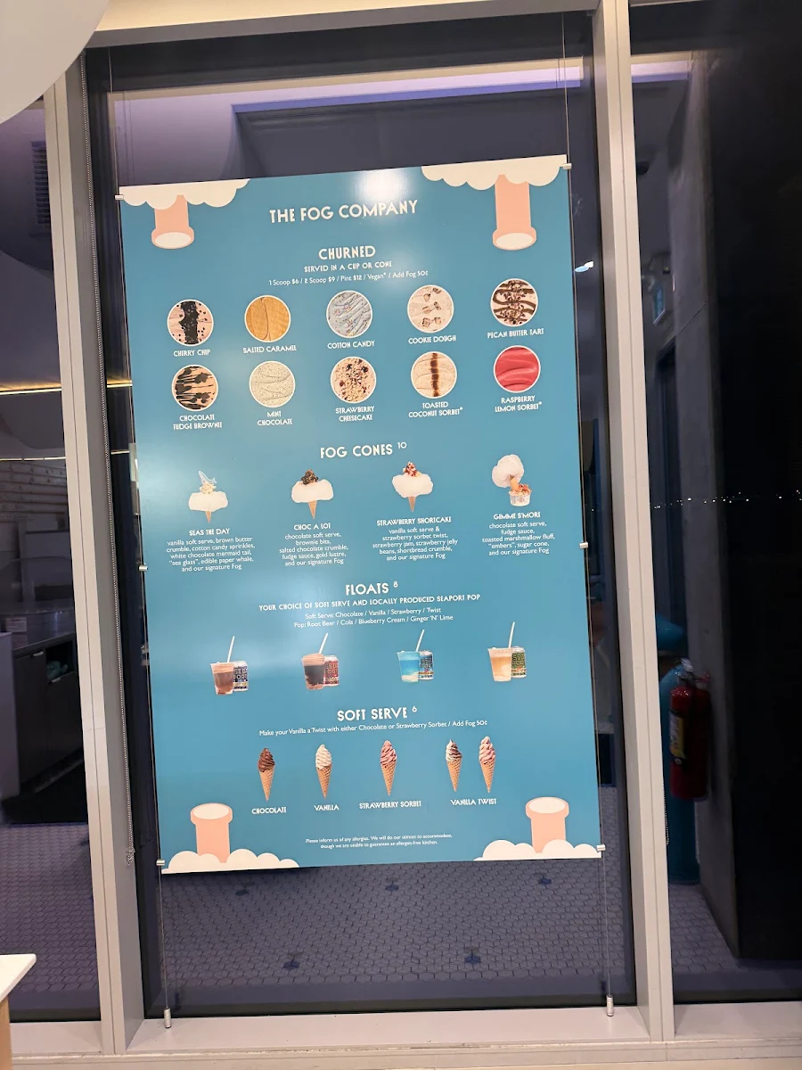 Menu, The Fog Company