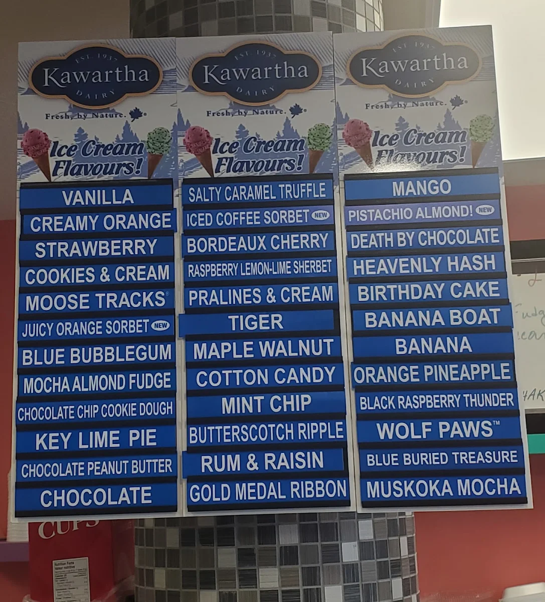 Menu, Tasty Scoop