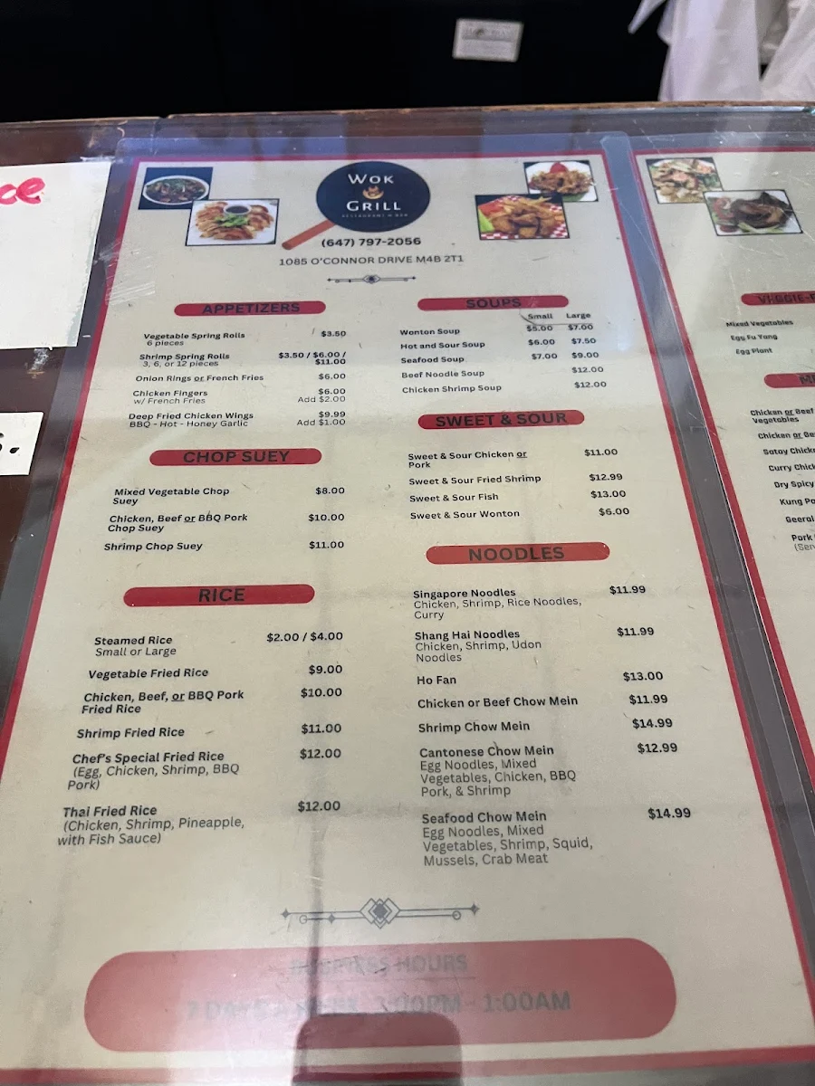 Menu, Wok and Grill