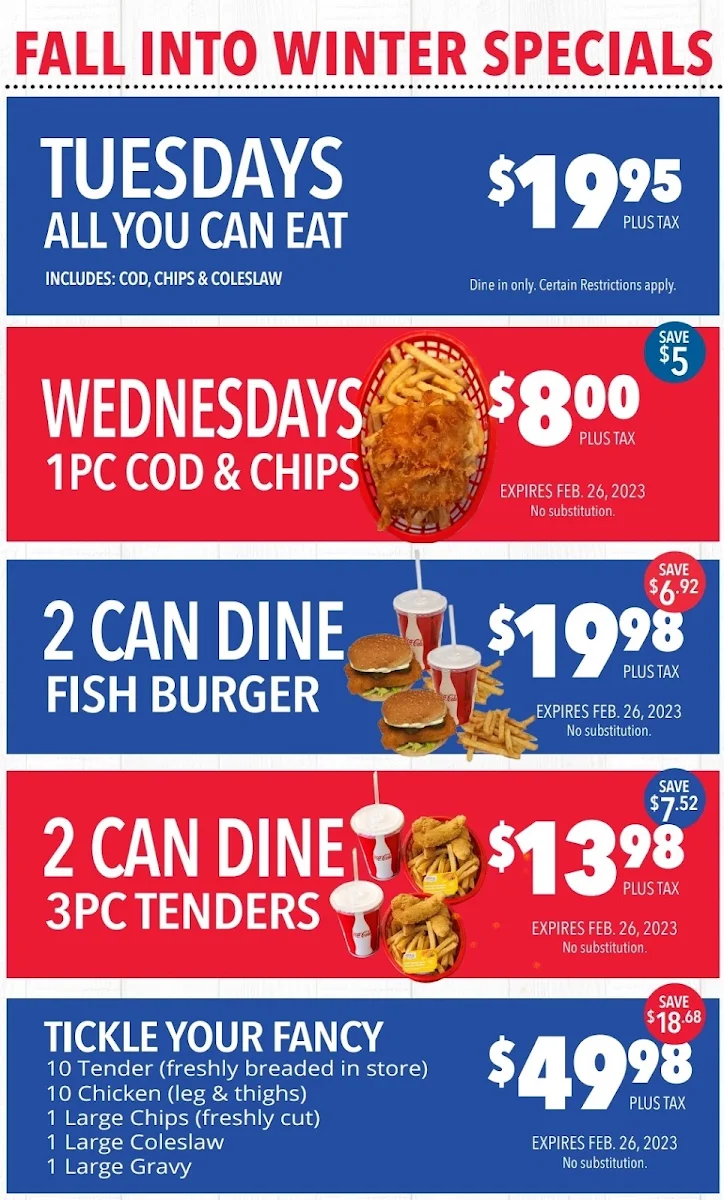 Menu, Chick To Sea Express