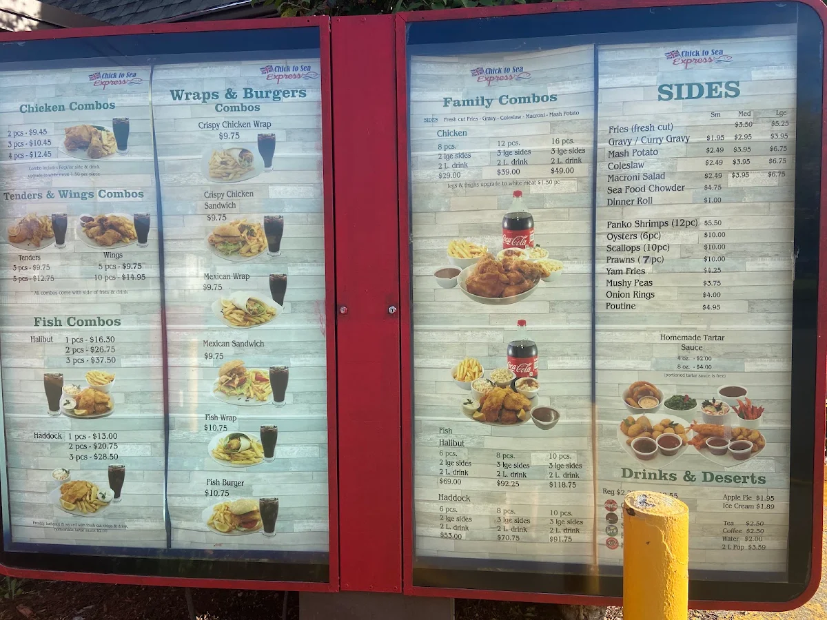 Menu, Chick To Sea Express