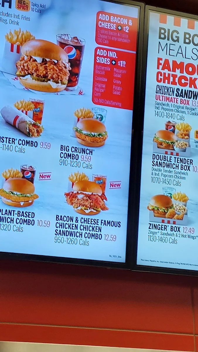 Menu, KFC