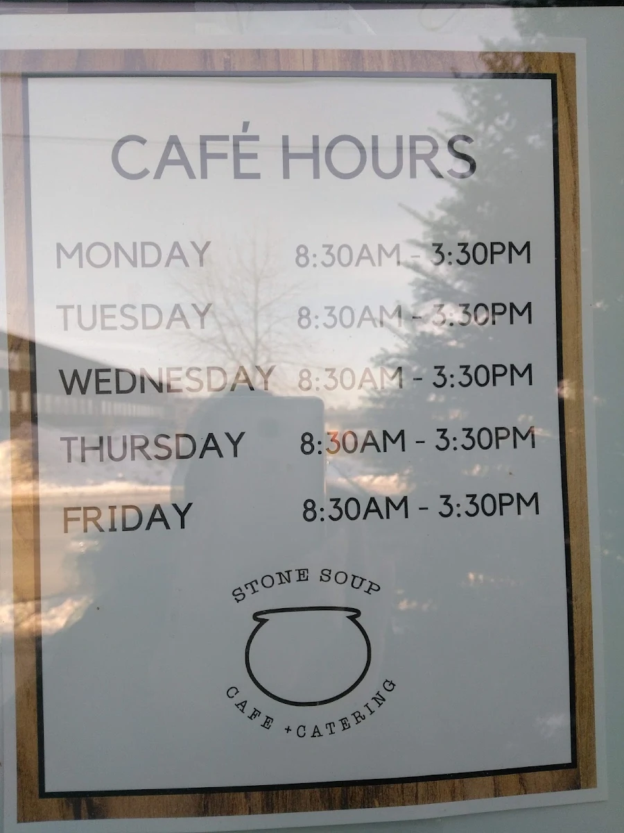 Menu, Stone Soup Cafe & Catering