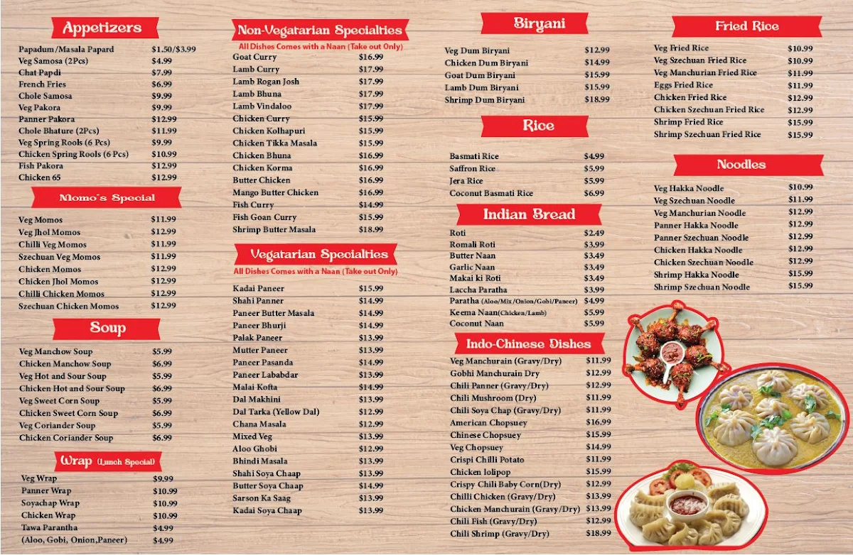 Menu, Himalayan Village - Summerside Edmonton
