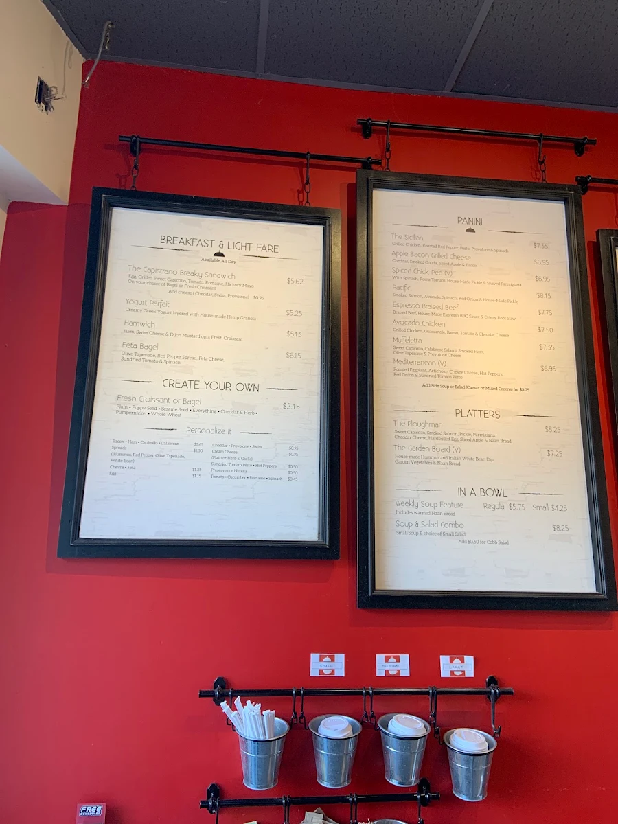 Menu, Capistrano Bistro & Espresso Bar