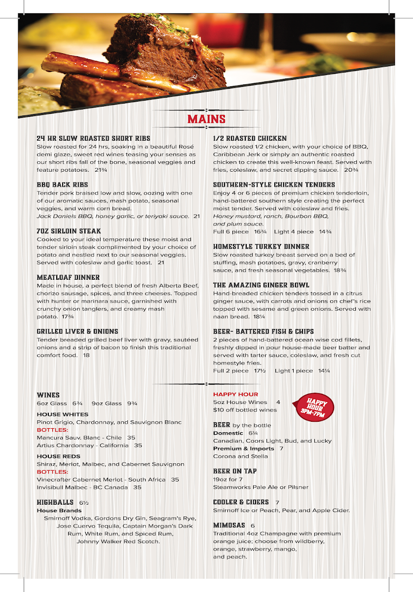 Menu, Ricky's All Day Grill Nanaimo North