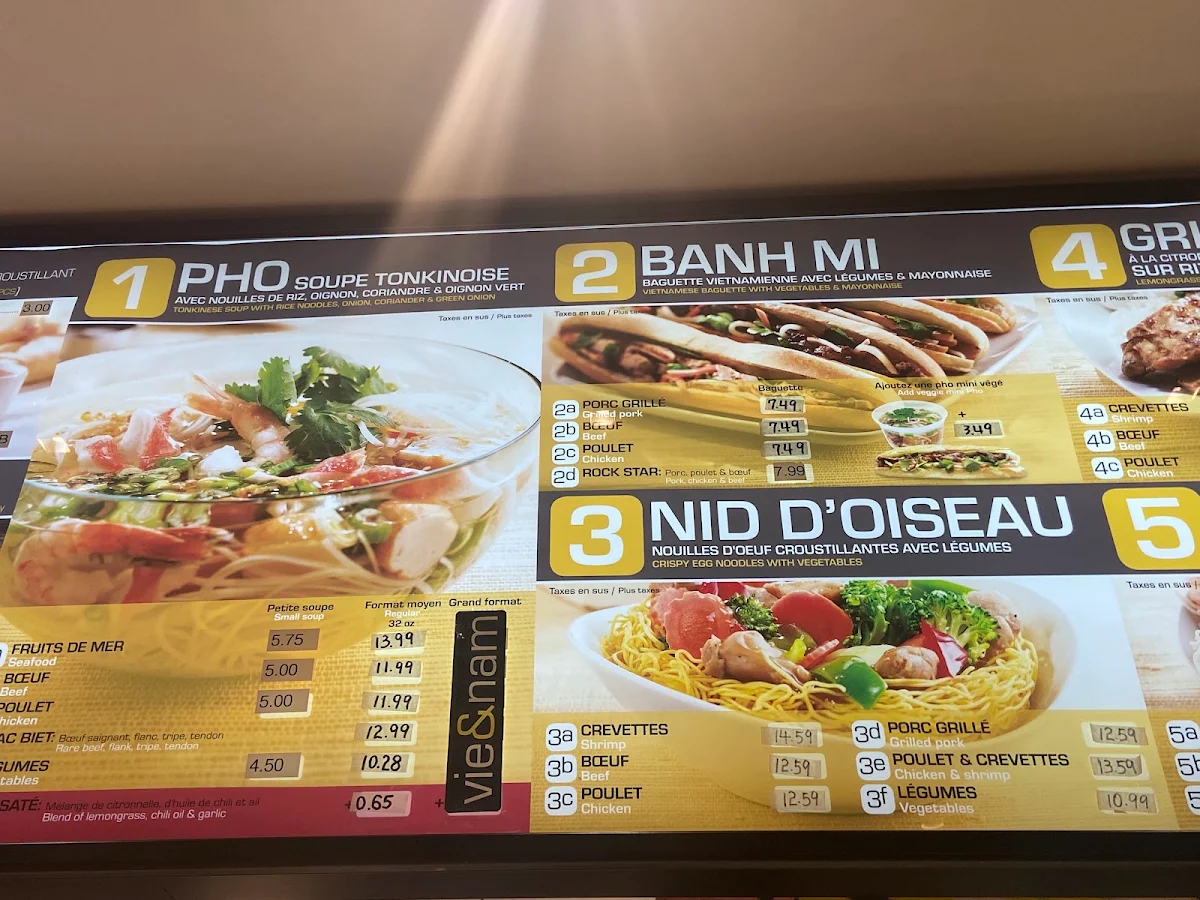 Menu, Vie & Nam