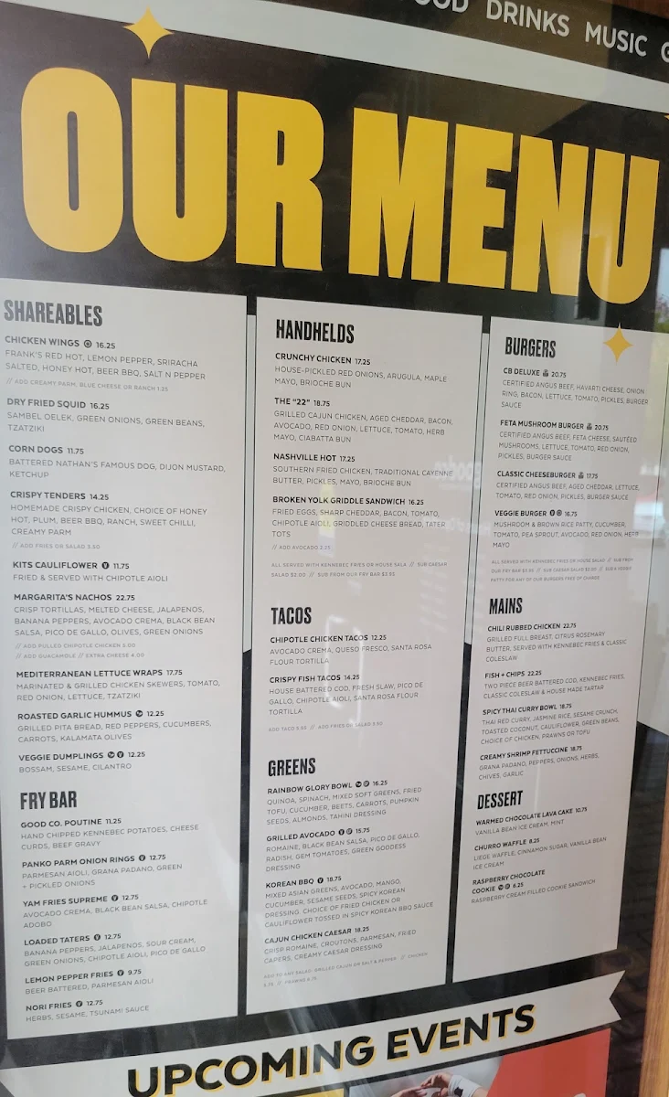 Menu, Good Co. Northwoods