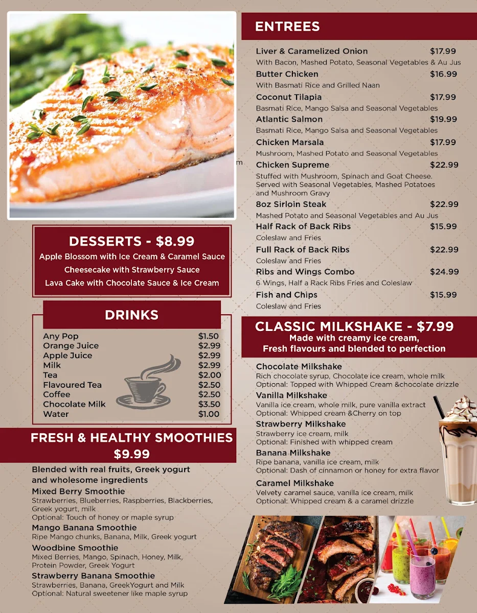 Menu, Woodbine Diner