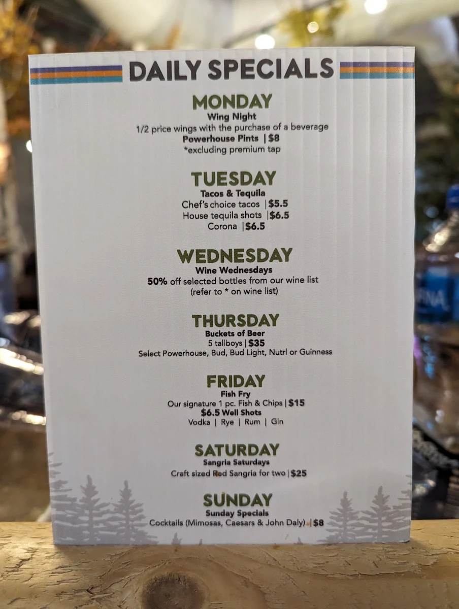 Menu, The Club House