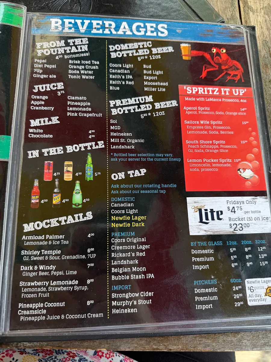 Menu, The Goofie Newfie