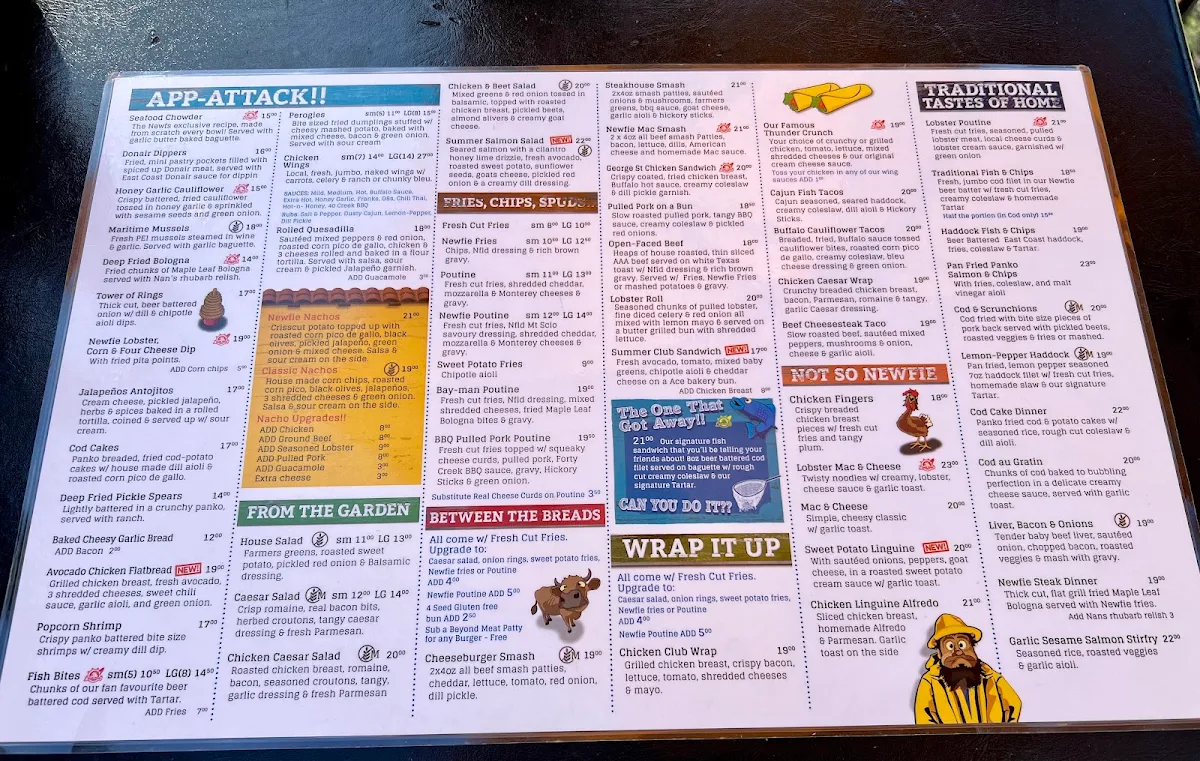 Menu, The Goofie Newfie