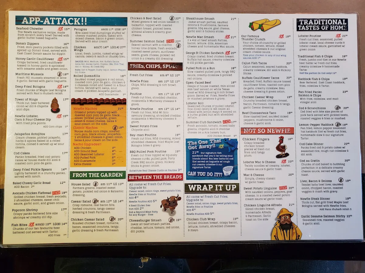 Menu, The Goofie Newfie