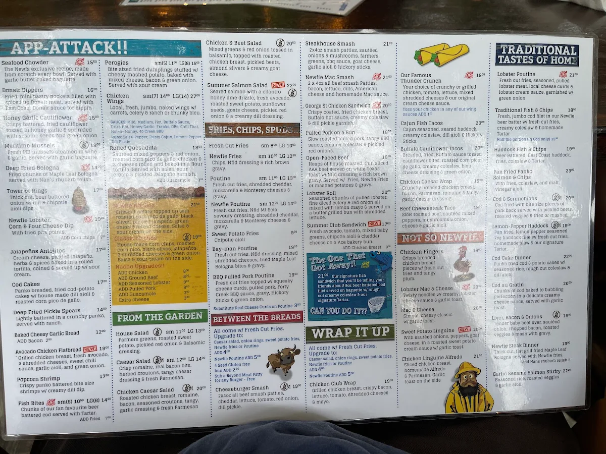 Menu, The Goofie Newfie