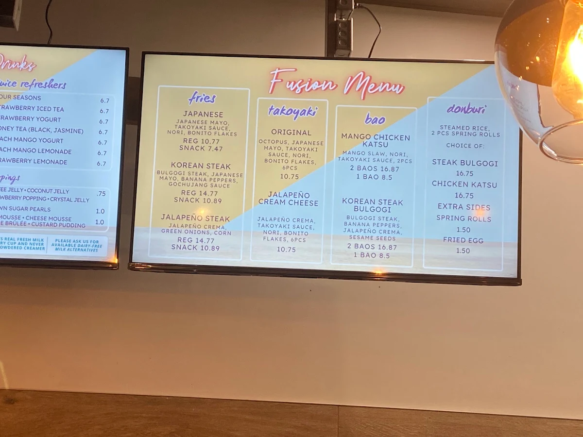 Menu, Purple Crumbs Snack Bar
