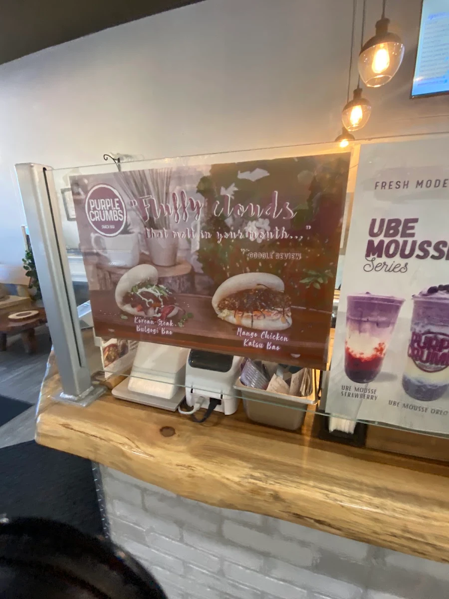 Menu, Purple Crumbs Snack Bar