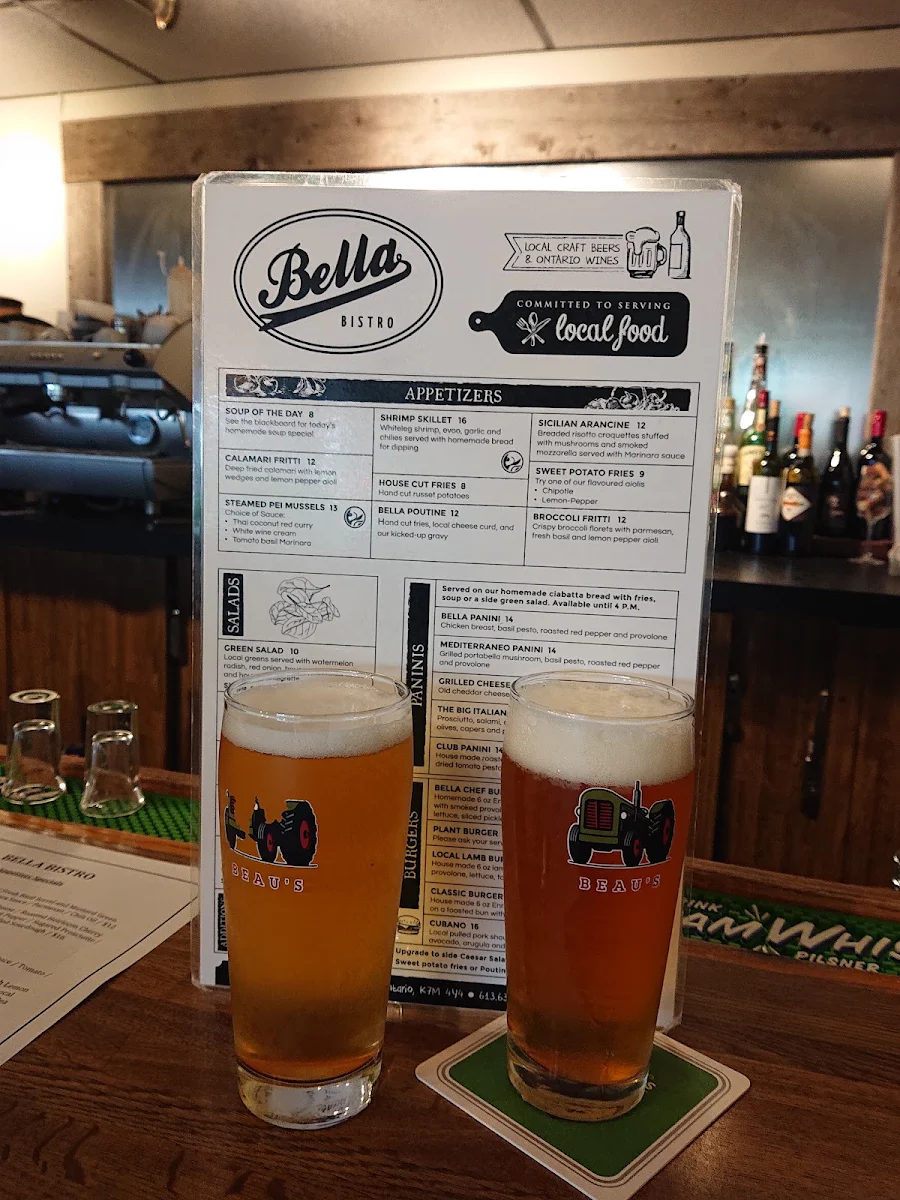 Menu, Bella Bistro