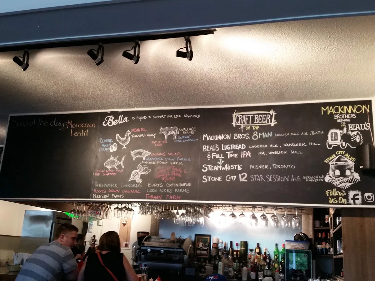 Menu, Bella Bistro
