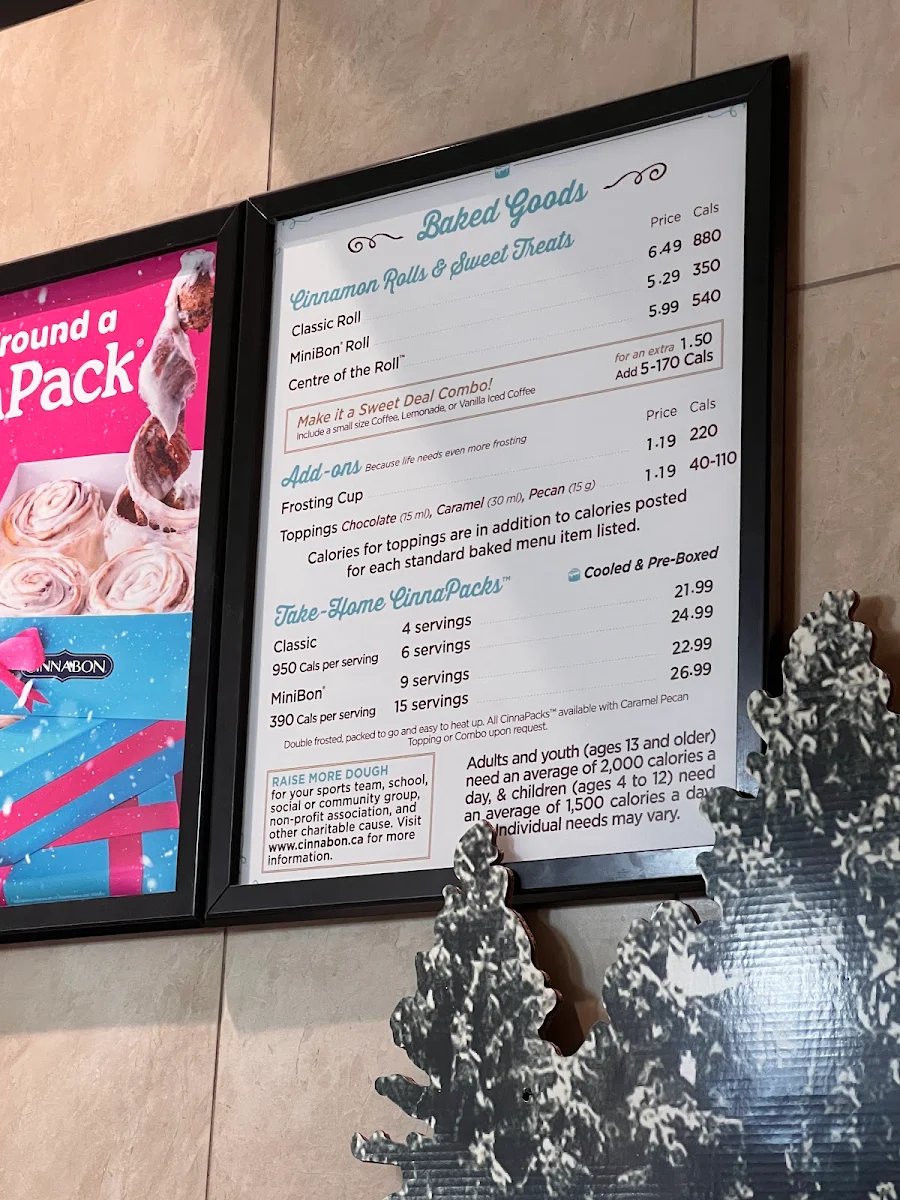Menu, Cinnabon