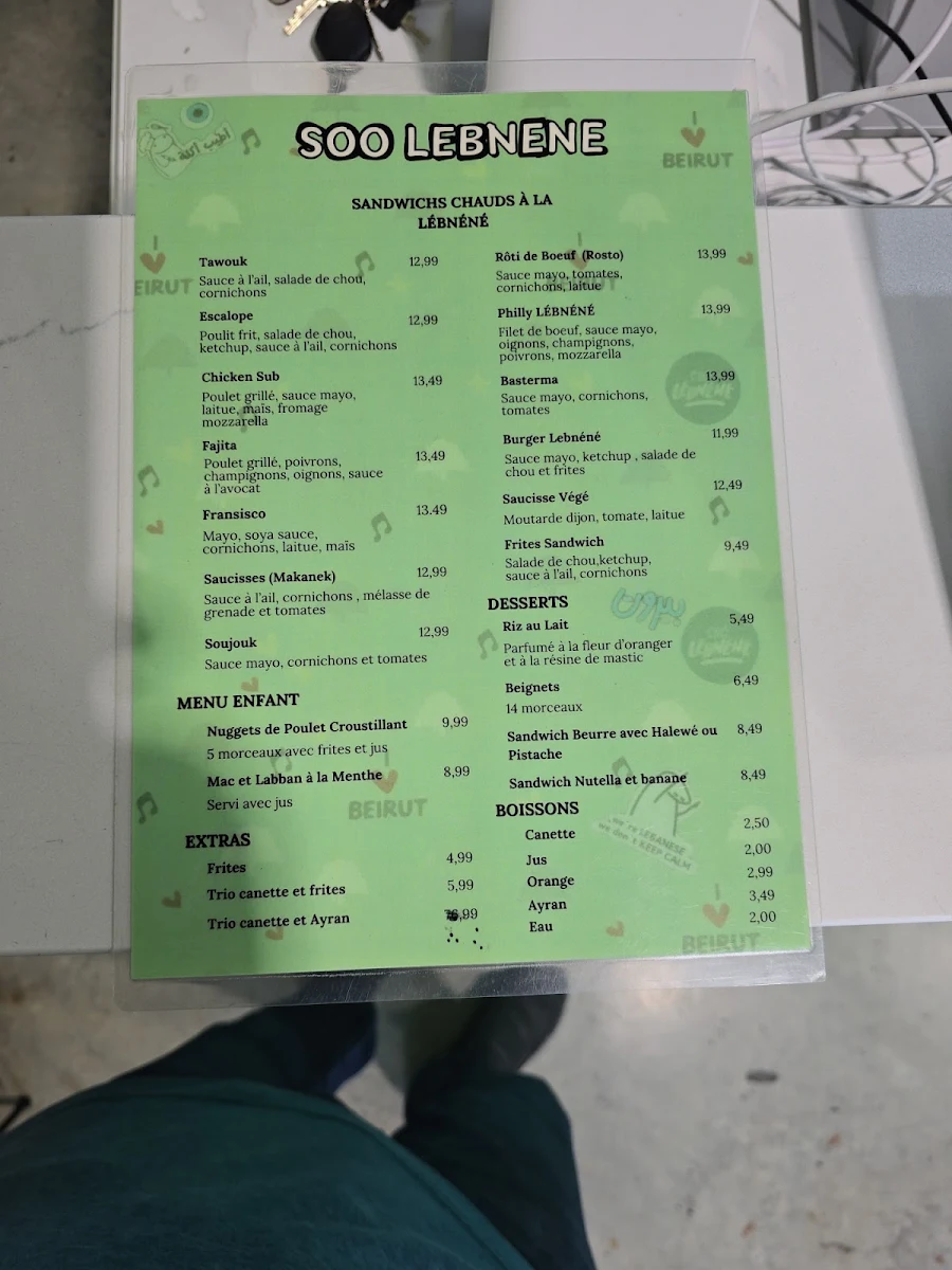 Menu, Soo Lebnene