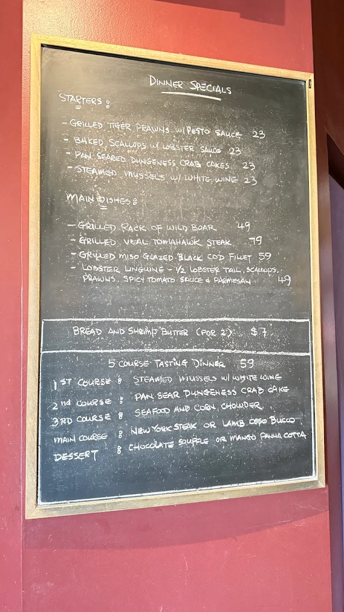 Menu, The Shoestring Cafe