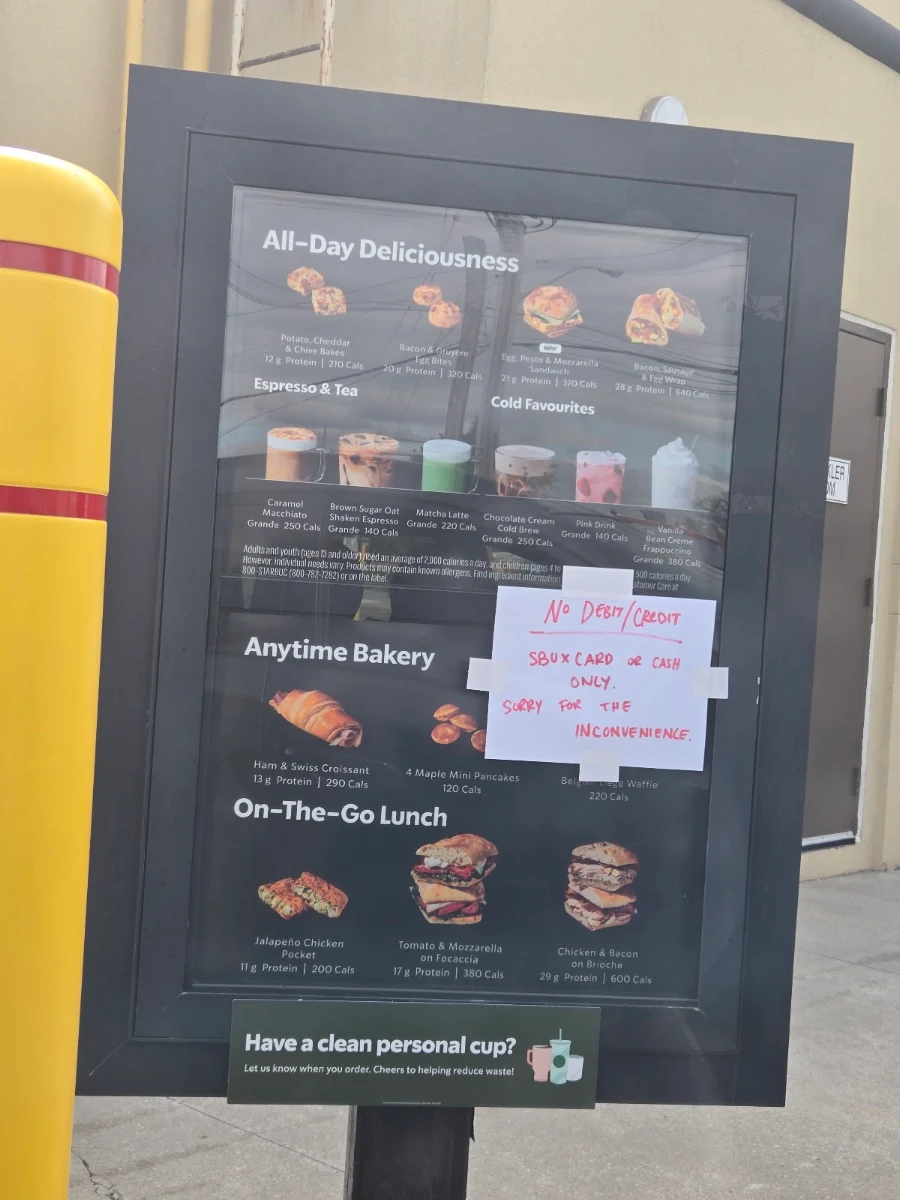 Menu, Starbucks Coffee Company