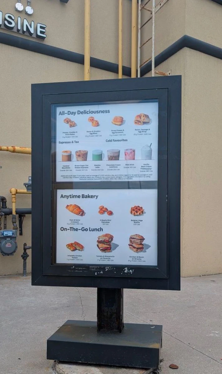 Menu, Starbucks Coffee Company