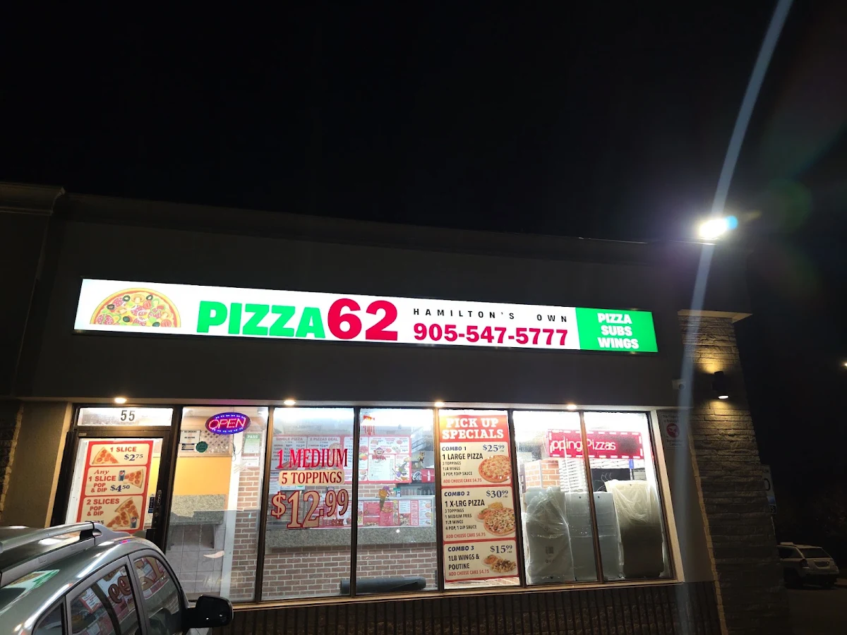 Menu, Pizza62 (Formerly Pisa Pizza)