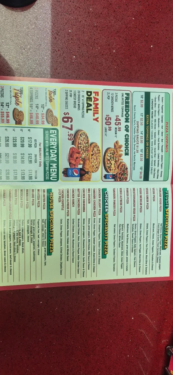 Menu, Canadian Pizza Unlimited - Skyview (Country Hills)