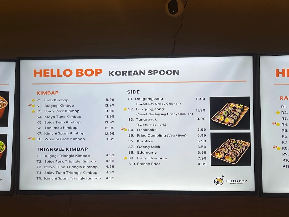 Menu, HELLO BOP – Korean Spoon