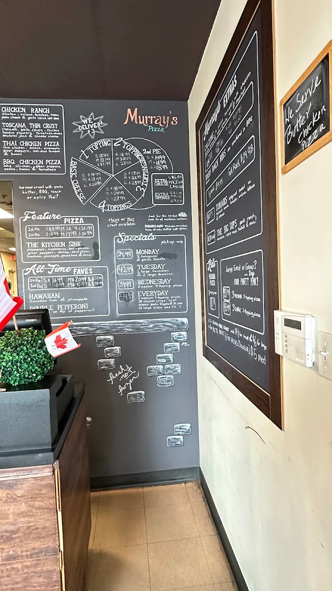 Menu, Murray's Pizza & Pasta