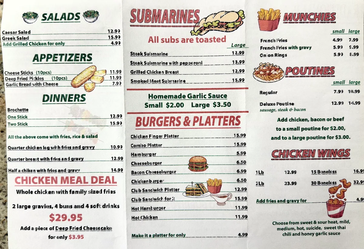 Menu, Alexandria Roma's Pizzeria