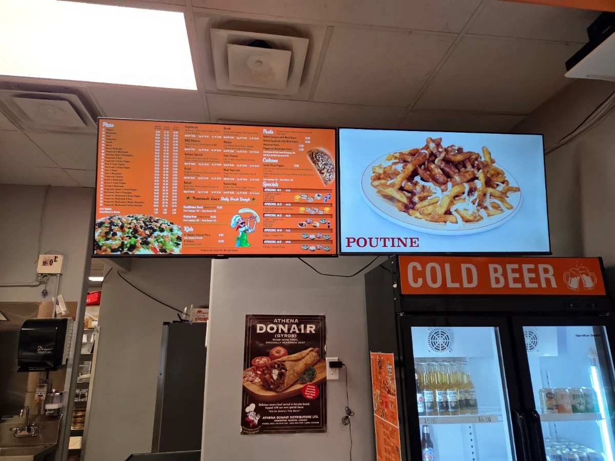Menu, Uptown Pizza & Donair