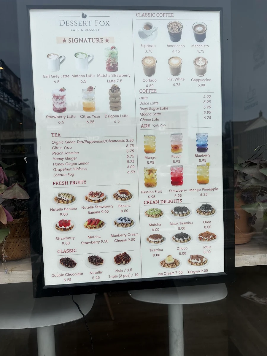 Menu, Dessert Fox