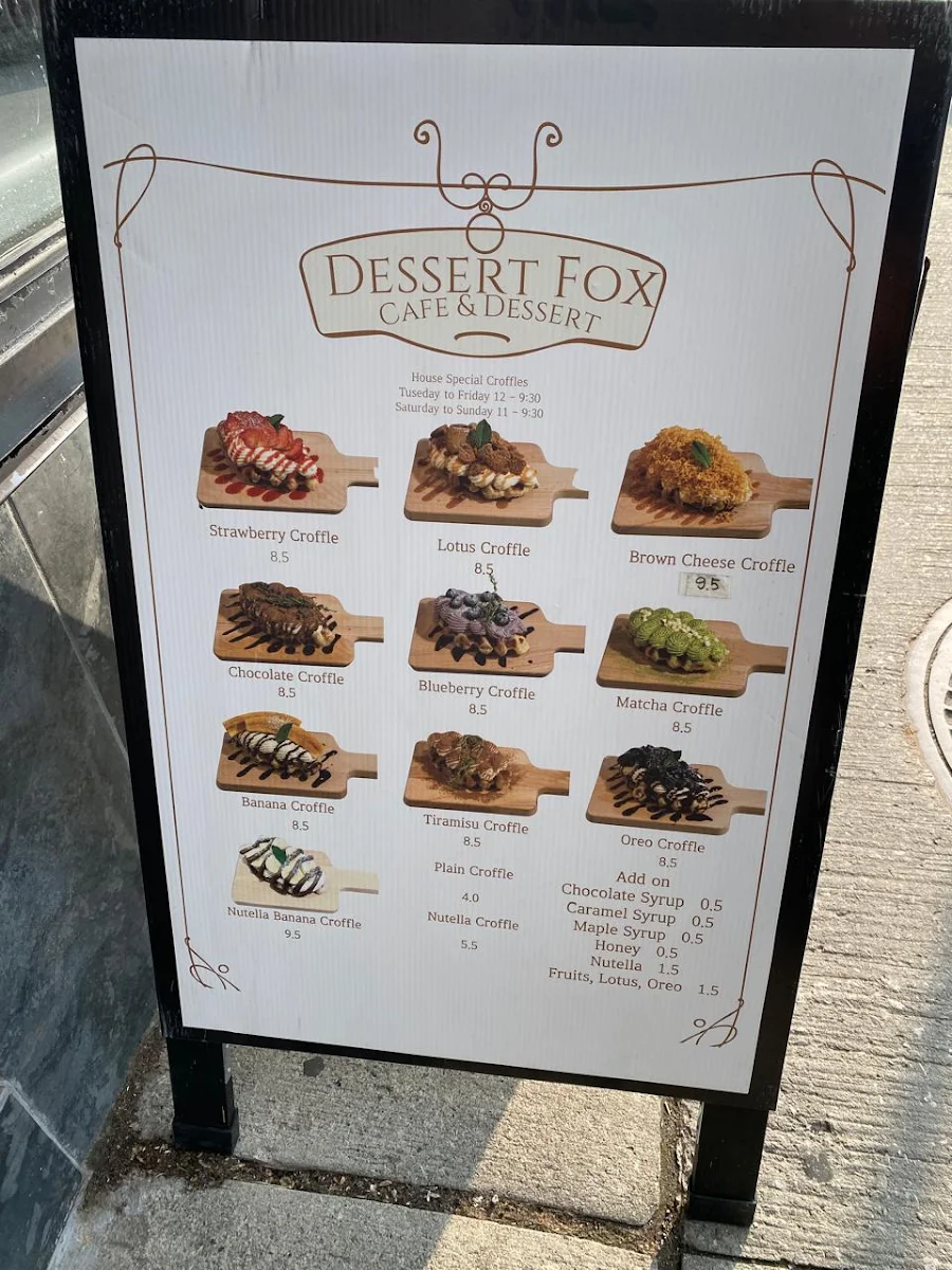 Menu, Dessert Fox