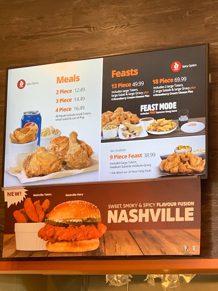 Menu, Mary Brown's Chicken
