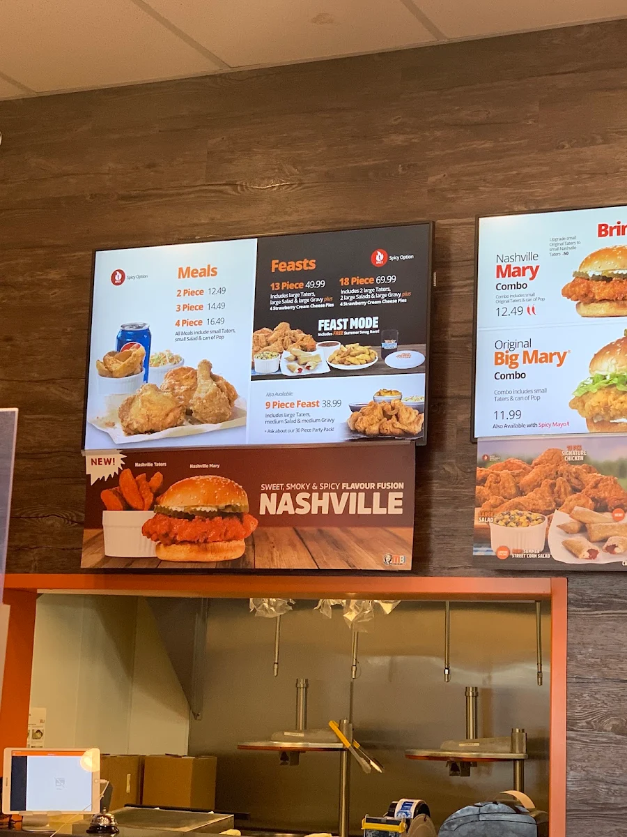 Menu, Mary Brown's Chicken