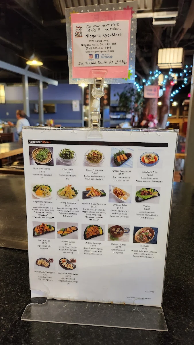 Menu, Suisha Gardens Japanese Restaurant
