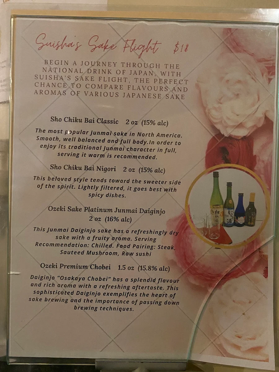 Menu, Suisha Gardens Japanese Restaurant