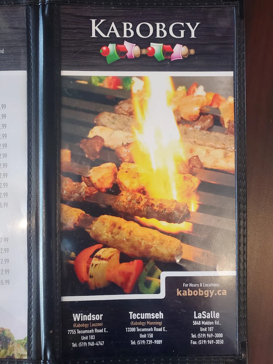 Menu, Kabobgy heritage Lasalle