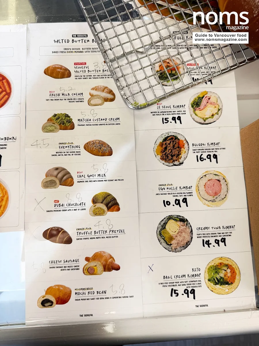 Menu, The Seoulful