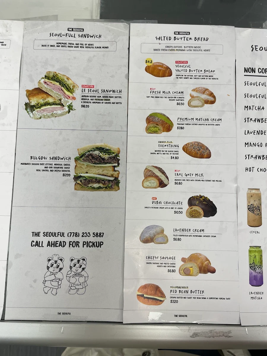 Menu, The Seoulful
