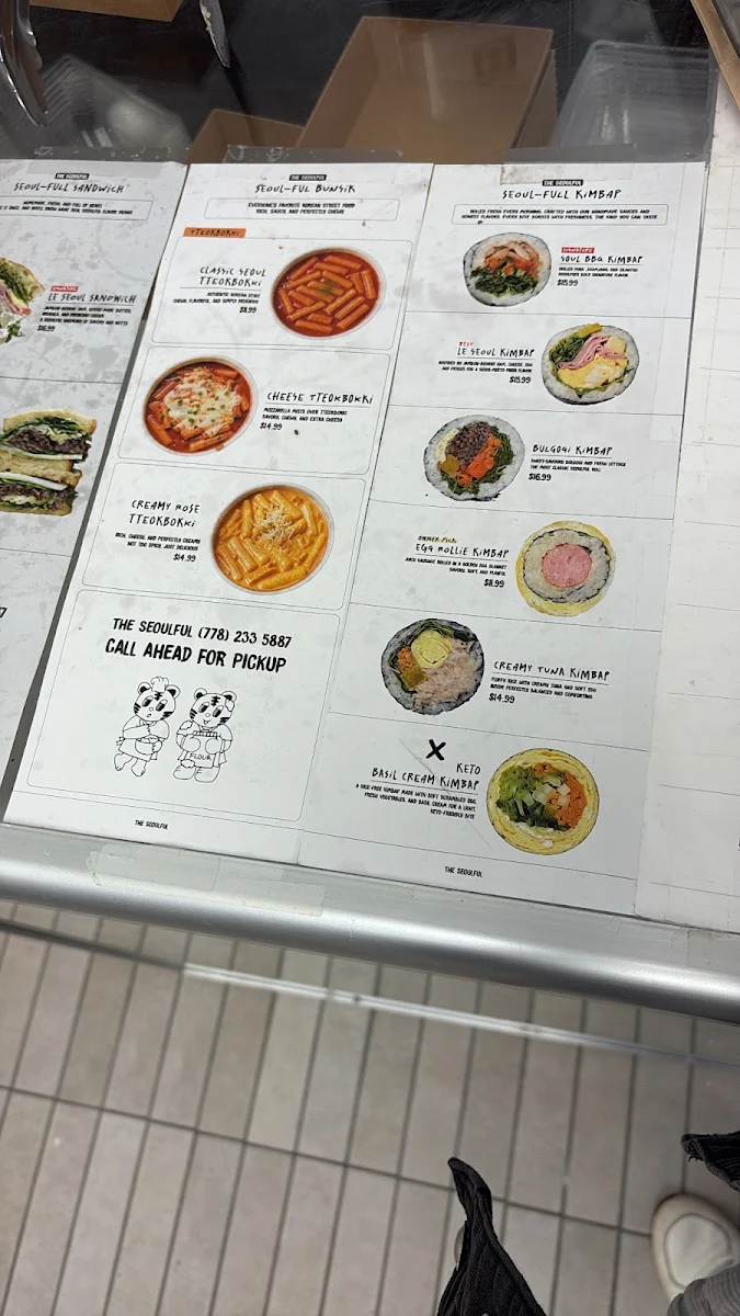 Menu, The Seoulful
