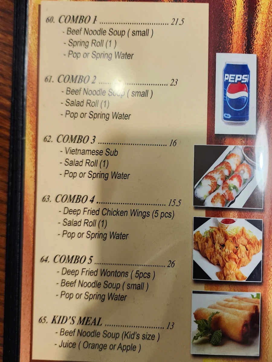 Menu, Taste of Pho