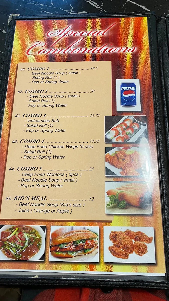 Menu, Taste of Pho