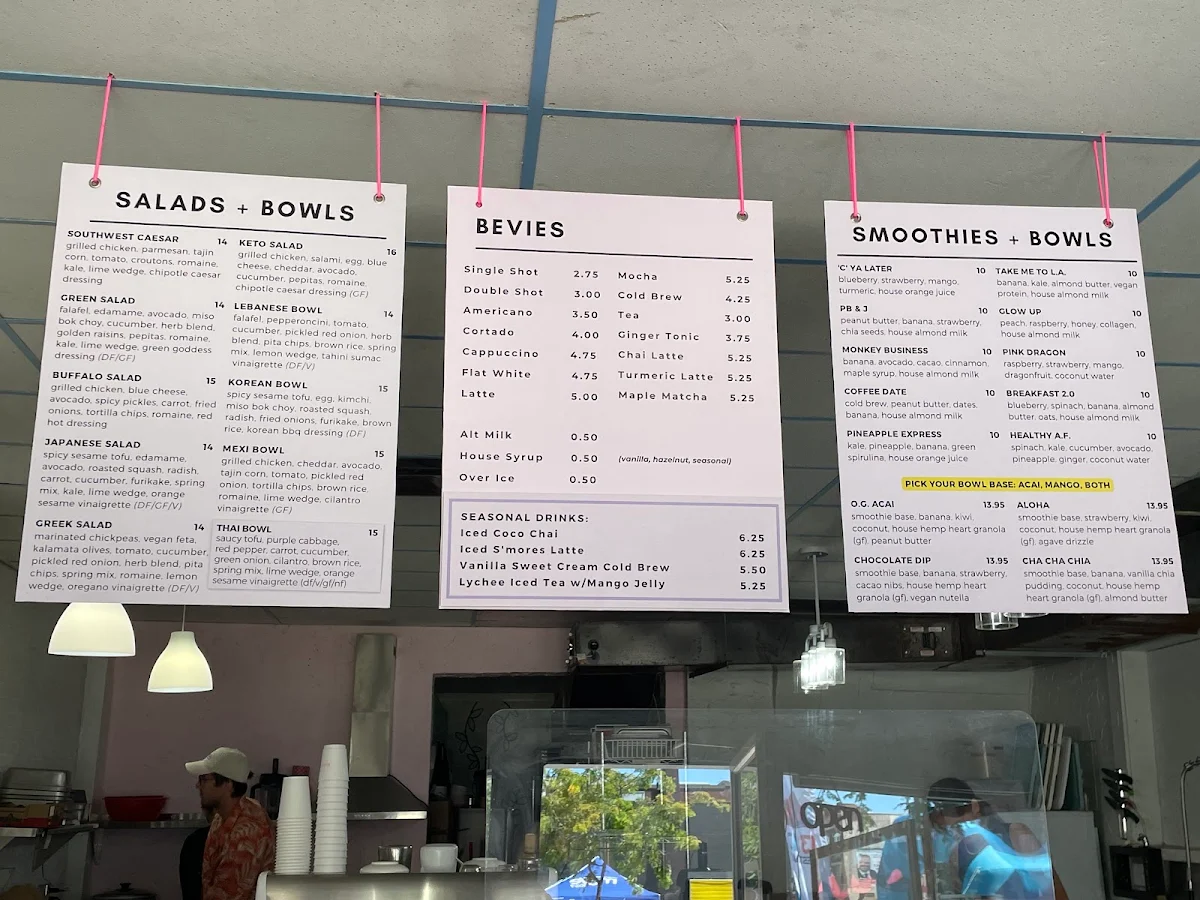 Menu, Happies